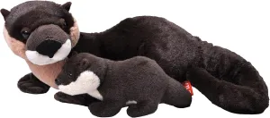 Wild Republic Mom and Baby River Otter, Stuffed Animal, 12 inches, Gift for Kids, Plush Toy, Fill is Spun Recycled Water Bottles