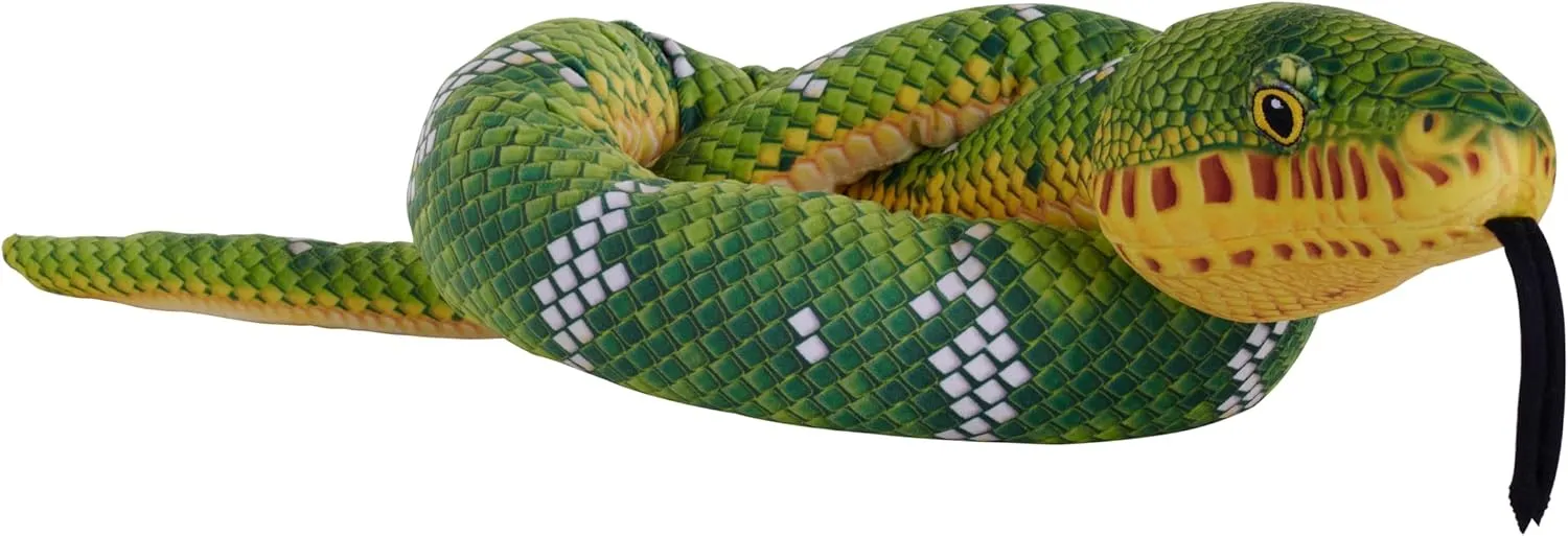 Wild Republic Snakes Eco Emerald Tree Boa, Stuffed Animal, 54 Inches, Plush Toy, Fill is Spun Recycled Water Bottles, Eco Friendly