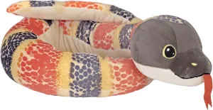 Wild Republic Squishy Snake Brown, Stuffed Animal, 52 Inch, Plush Toy, Fill is Spun Recycled Water Bottles
