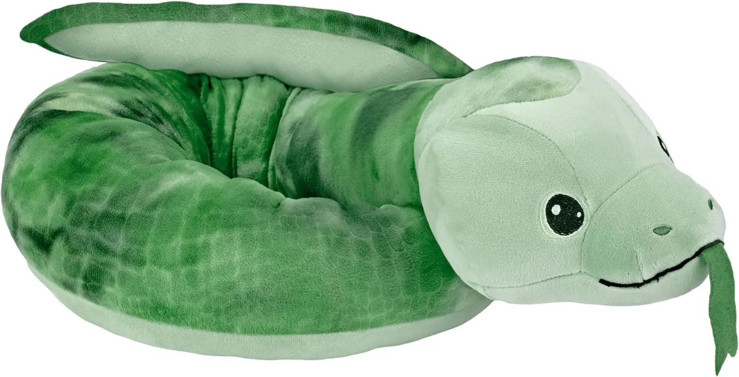 Wild Republic Squishy Snake Green, Stuffed Animal, 52 Inch, Plush Toy, Fill is Spun Recycled Water Bottles