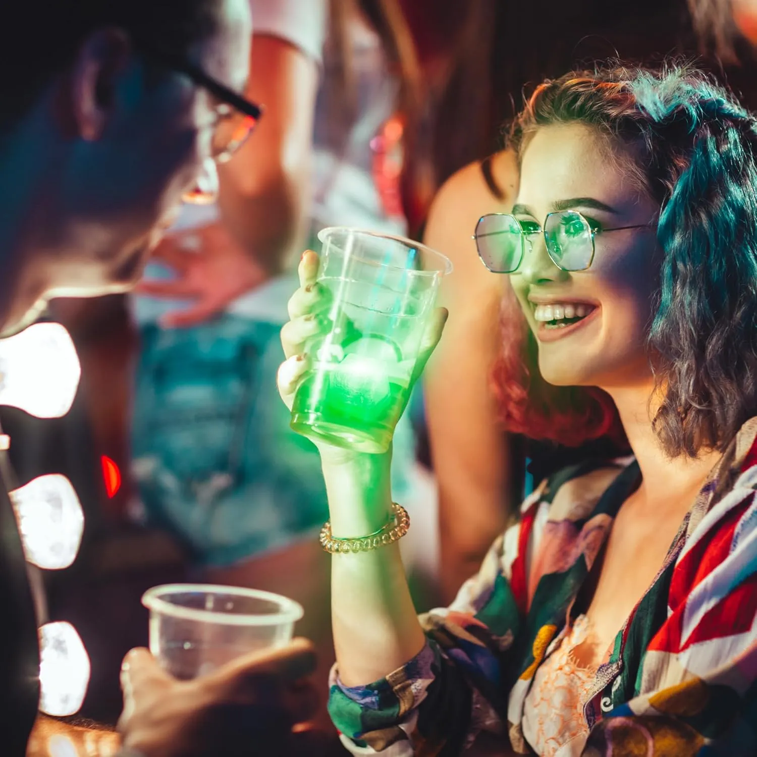 Windy City Novelties 12 pack LED Ice Cubes with Changing Lights (Green)