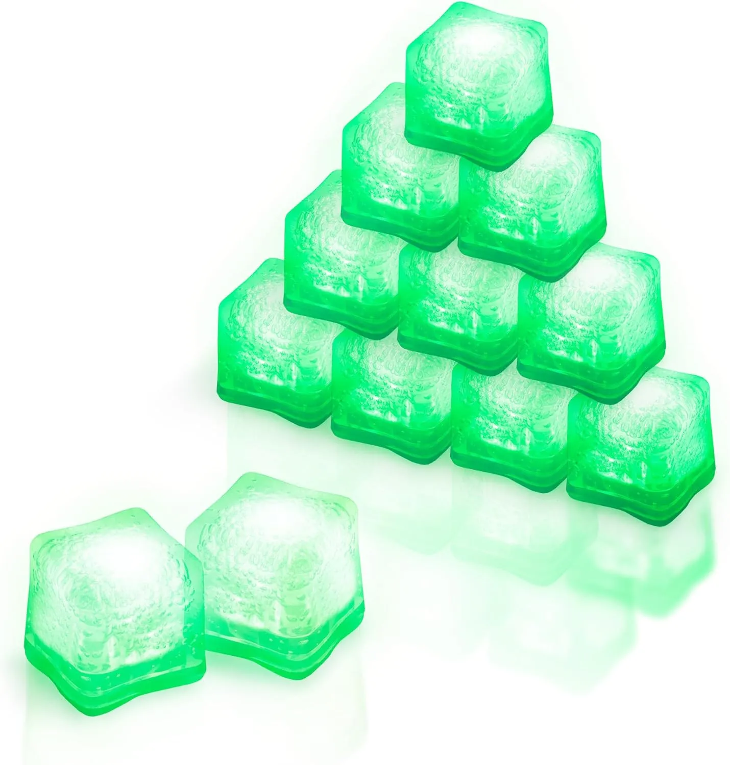 Windy City Novelties 12 pack LED Ice Cubes with Changing Lights (Green)