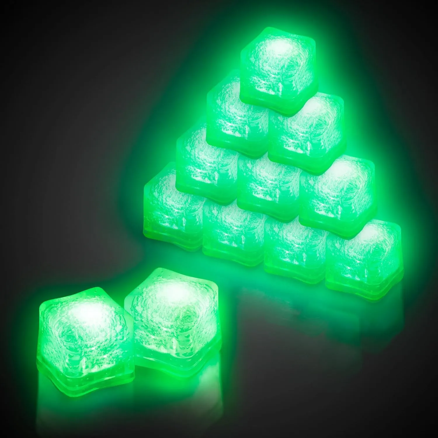 Windy City Novelties 12 pack LED Ice Cubes with Changing Lights (Green)