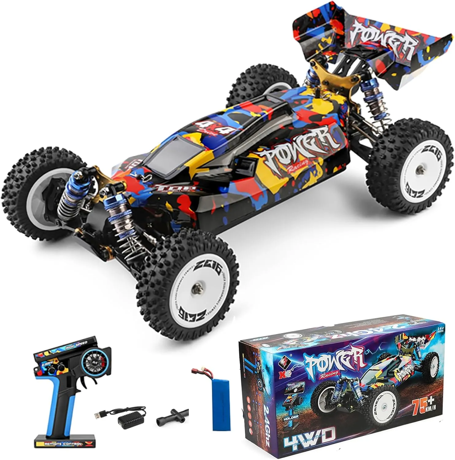 WLtoys Remote Control Car 124007 75KM/H 4WD RC Car Professional Racing Cars High Speed Drift Monster Truck Children's Toys for Boys