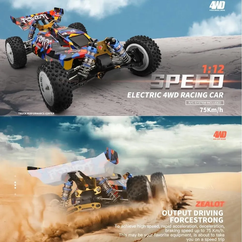 WLtoys Remote Control Car 124007 75KM/H 4WD RC Car Professional Racing Cars High Speed Drift Monster Truck Children's Toys for Boys