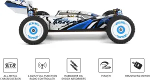 WLtoys XK 124017 V2 1/12 4WD 75km/h High-Speed Brushless Motor Off-Road Remote Control Drift Climbing RC Racing Car Adults,Kids Toys (124017 1 * 2200)