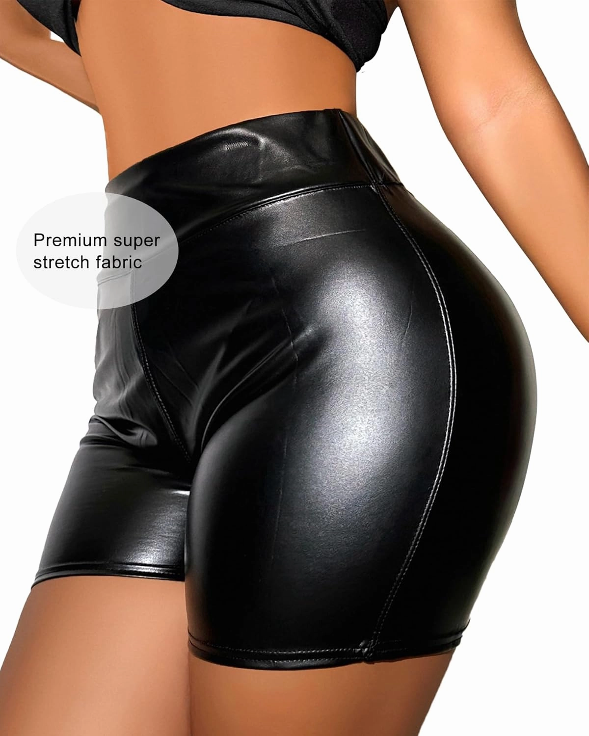 Women Faux Leather Shorts High Waist Short Hot Pants Slim Sexy Disco Punk Dance Club Party Cosplay Rave Bottoms for Women