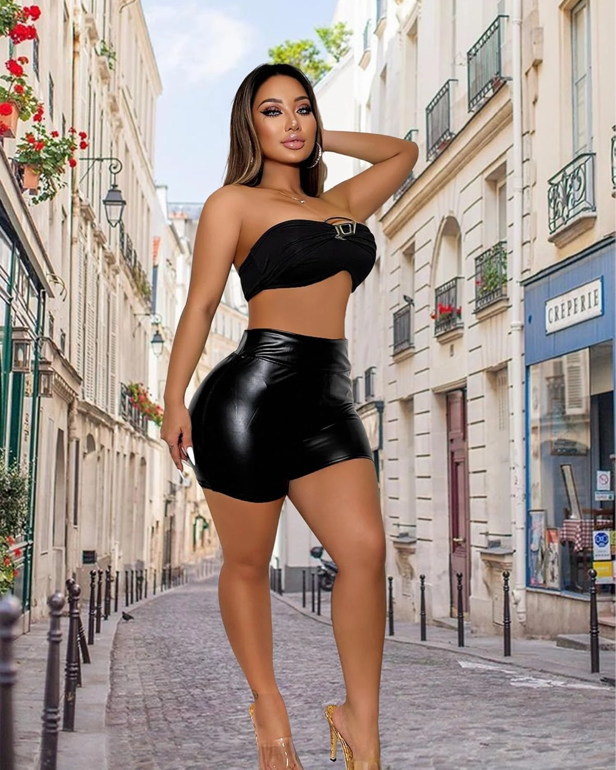 Women Faux Leather Shorts High Waist Short Hot Pants Slim Sexy Disco Punk Dance Club Party Cosplay Rave Bottoms for Women