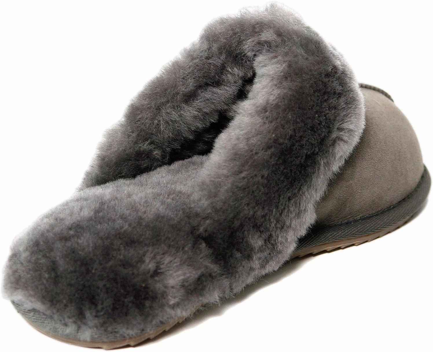 Women's Fuzzy Slippers Winter House Slippers Soft Fluffy Shoes with Natural Sheepskin Fur Indoor Outdoor