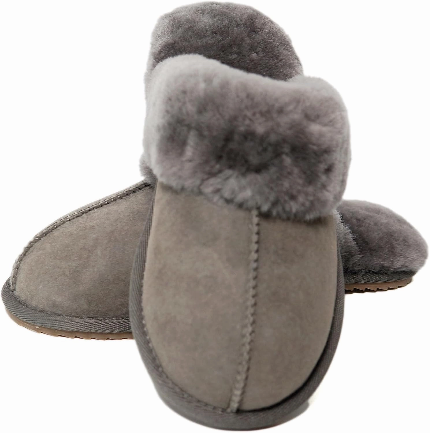 Women's Fuzzy Slippers Winter House Slippers Soft Fluffy Shoes with Natural Sheepskin Fur Indoor Outdoor