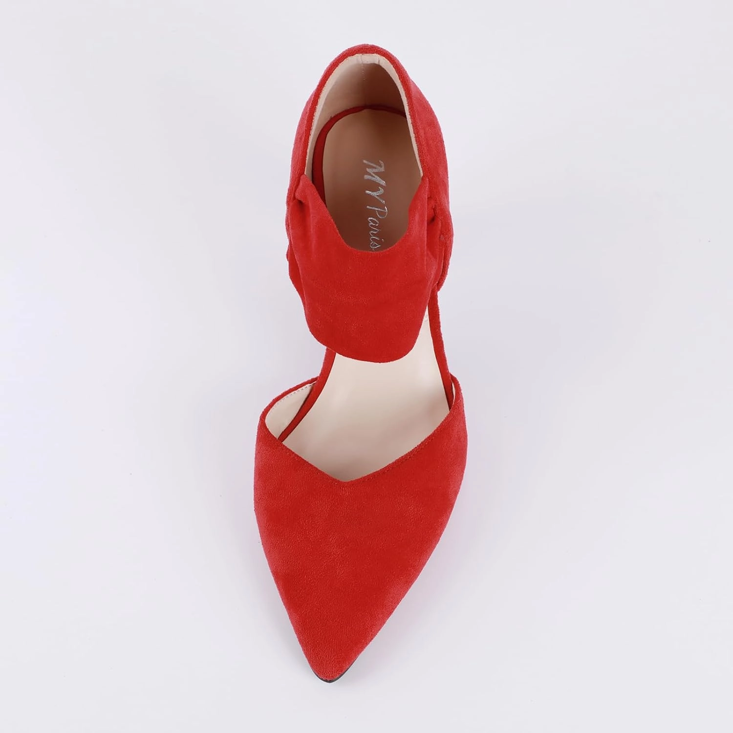 Womens Kitten Heel Dress Shoes Pointed Toe Slip On Party Elegant Pumps Ankle Strap Cutout Wedding Office Red Black Size 6.5-11.5