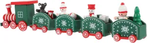 Wooden Train Toy Multi-Section Christmas Decor Beautifully Designed Desktop Craft for Holiday Atmosphere Safe and Wooden Train Decoration for Xmas Celebration