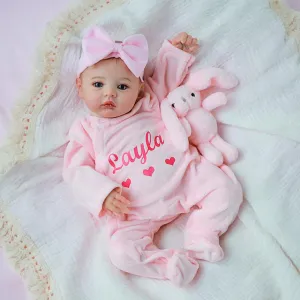 WOOROY Lifelike Reborn Baby Dolls - 18 Inch Silicone Baby Girl Vinyl Body Realistic Newborn Dolls with Open Eyes, Handmade Poseable Real Life Baby Doll, Gift with Doll Accessories for Kids 3 