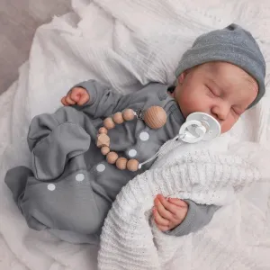WOOROY Realistic Reborn Baby Dolls - 18 Inch Full Vinyl Body Lifelike Reborn Boy Doll Poseable Anatomically Correct Newborn Sleeping Baby Dolls Gift Toys for Kids Age 3 
