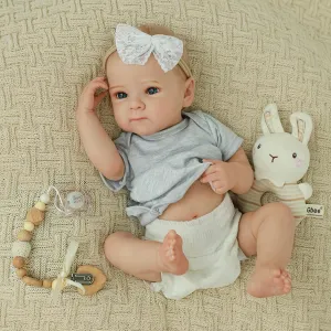 WOOROY Realistic Reborn Baby Dolls - 20 Inch Lifelike Silicone Baby Girl with Full Vinyl Body, Real Life Newborn Anatomically Correct Doll Gifts Toy with Accessories for Kids 3 