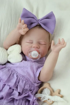 WOOROY Realistic Reborn Baby Dolls Girl - 20 Inch Lifelike Newborn Doll Real Life Weighted Soft Cloth Body with Gift Box Accessories for 3  Kids