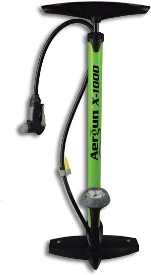 X-1000 Bike Pump – Unique AerTight Pump Head for Easiest use with Both Presta and Schrader Bicycle Pump Valves – Pressure Gauge – 160 PSI