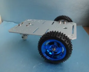 Xeniol Metal 2WD Mini Car Alluminum Alloy Chassis Plate With Xeniol Wheel For Smart Car Experiment Platform D1Y Robot Model - (Color: 9v motor)