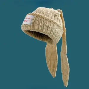 Y2k Hats New Jeans Bunny Ears Hat Kpop Outfits for Women Women's Beanie Hip-hop Beanies Grunge Girl Caps