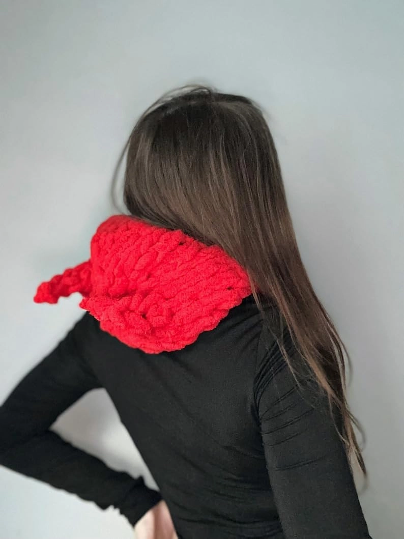 Y2k Knit Balaclava Face Mask for Women Men Bunny Ear Horn Ski Scarf Winter Warm Hat Knit Skull Beanie for Halloween