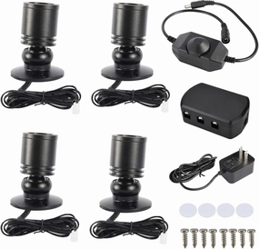 YaeCCC Dimmable LED Mini Spotlight Jewelry Showcase Display Lights Black Shell Surface Mount (Pack-4,Daylight 6400k)