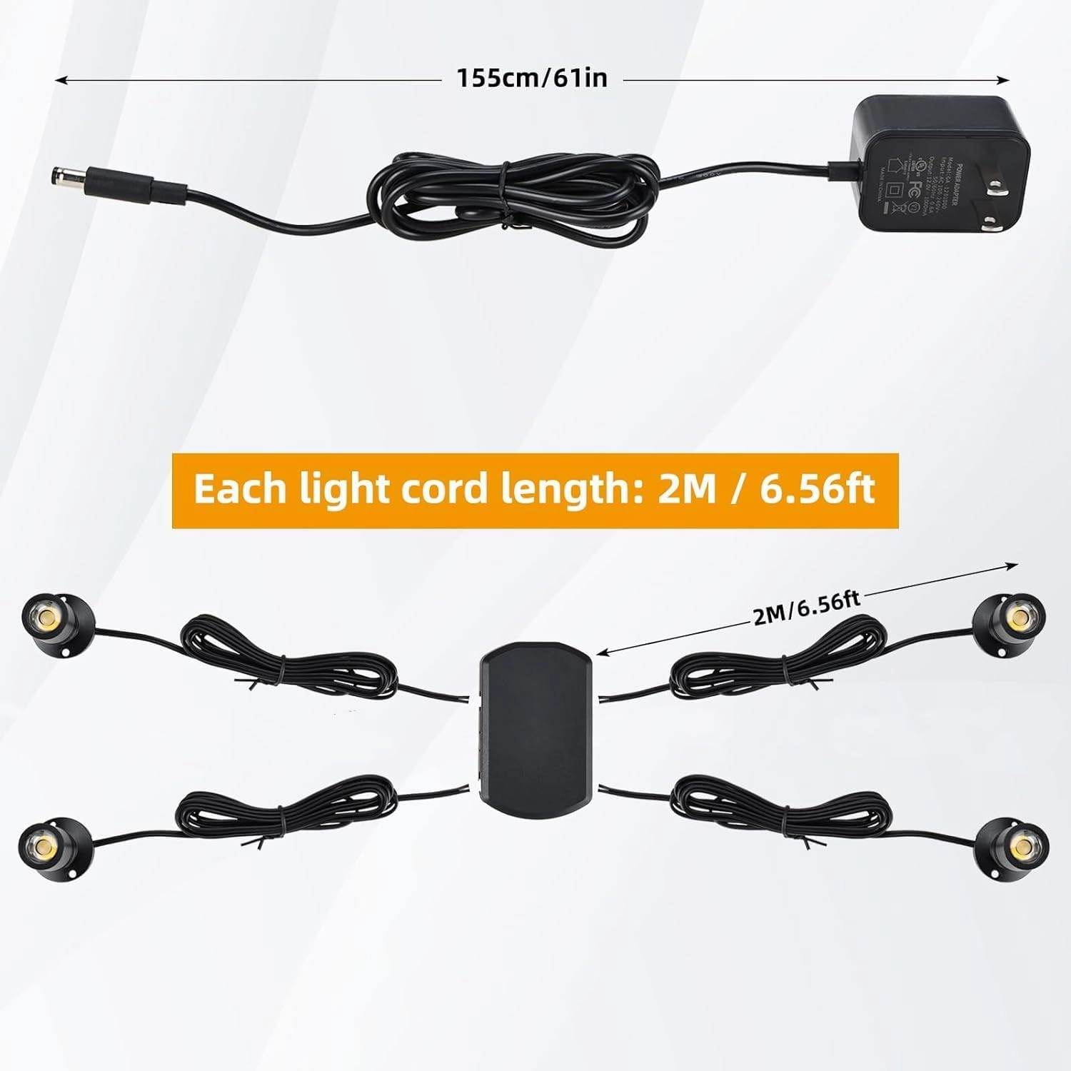 YaeCCC Dimmable LED Mini Spotlight Jewelry Showcase Display Lights Black Shell Surface Mount (Pack-4,Daylight 6400k)