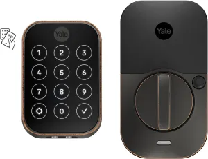 Yale Assure Lock 2 Plus Apple Home Keys, Bronze Keyless Entry Door Lock with Keypad for Code Entry Lock and Auto-Unlock (No Wi-Fi) Remote Access Requires Apple Home Hub via HomeKit, ‎YRD450-N-BLE-0BP
