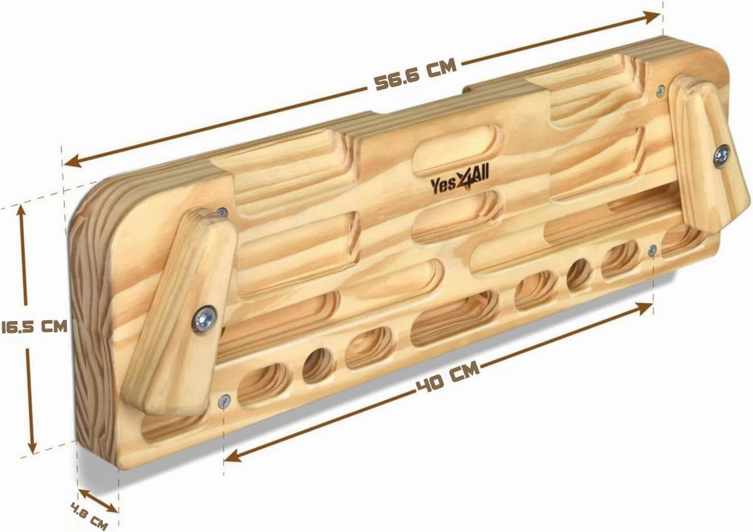 Yes4All Wooden Hang Board/Climbing Board for Doorway - Hand Strengthener Equipment for Training Finger, Grip and Pull Up