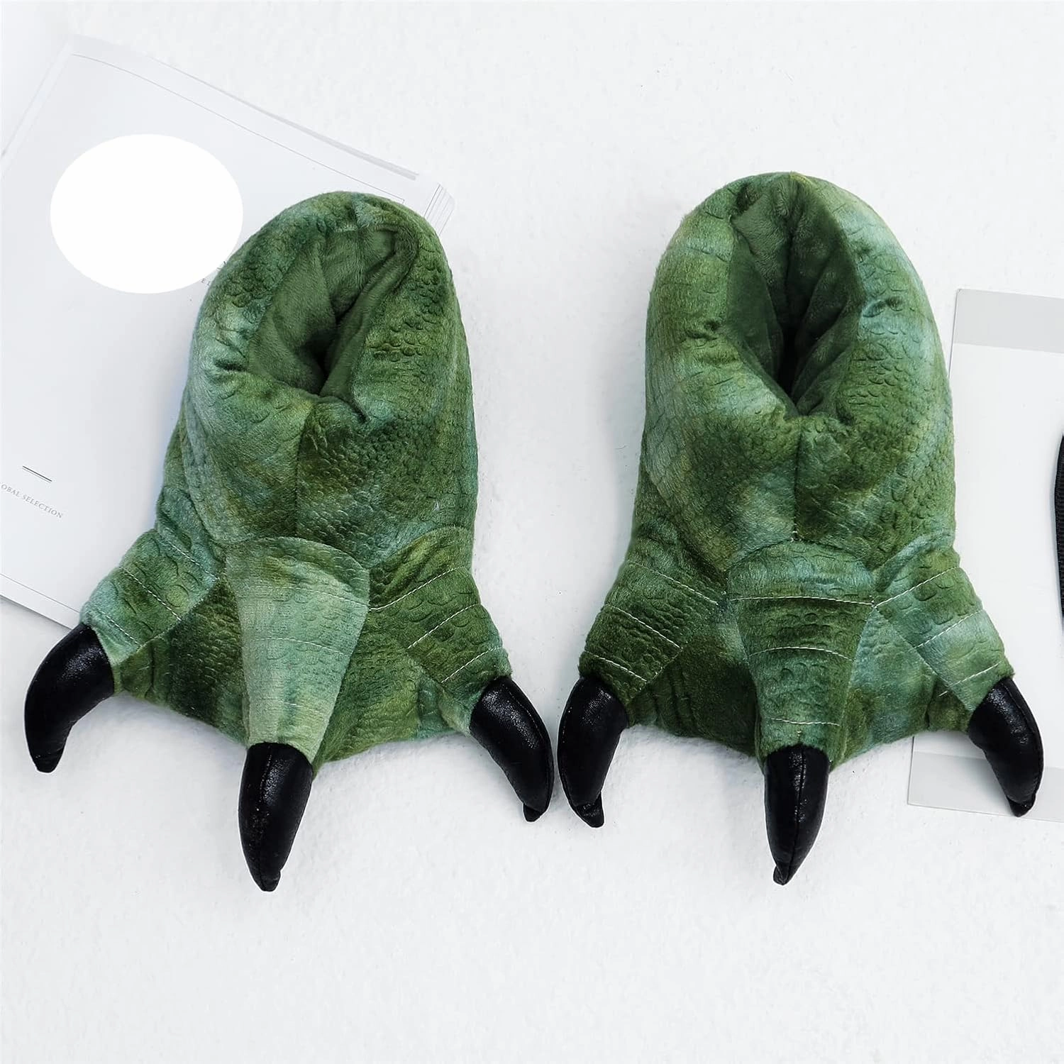 YESBOR Men's Cute Plush Paw Claw House Slippers Halloween Furry Animal Cosplay Costume Shoes