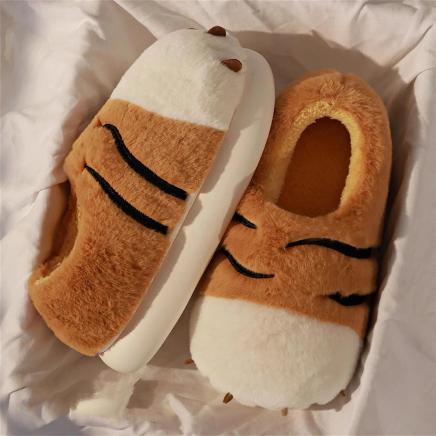 YILANLAN Women's Cute Pig Animal Cow Winter Warm Soft Plush Home Cotton Slippers
