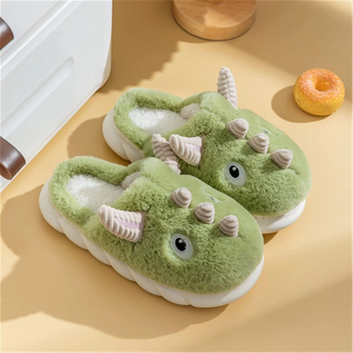YILANLAN Women's Cute Pig Animal Cow Winter Warm Soft Plush Home Cotton Slippers