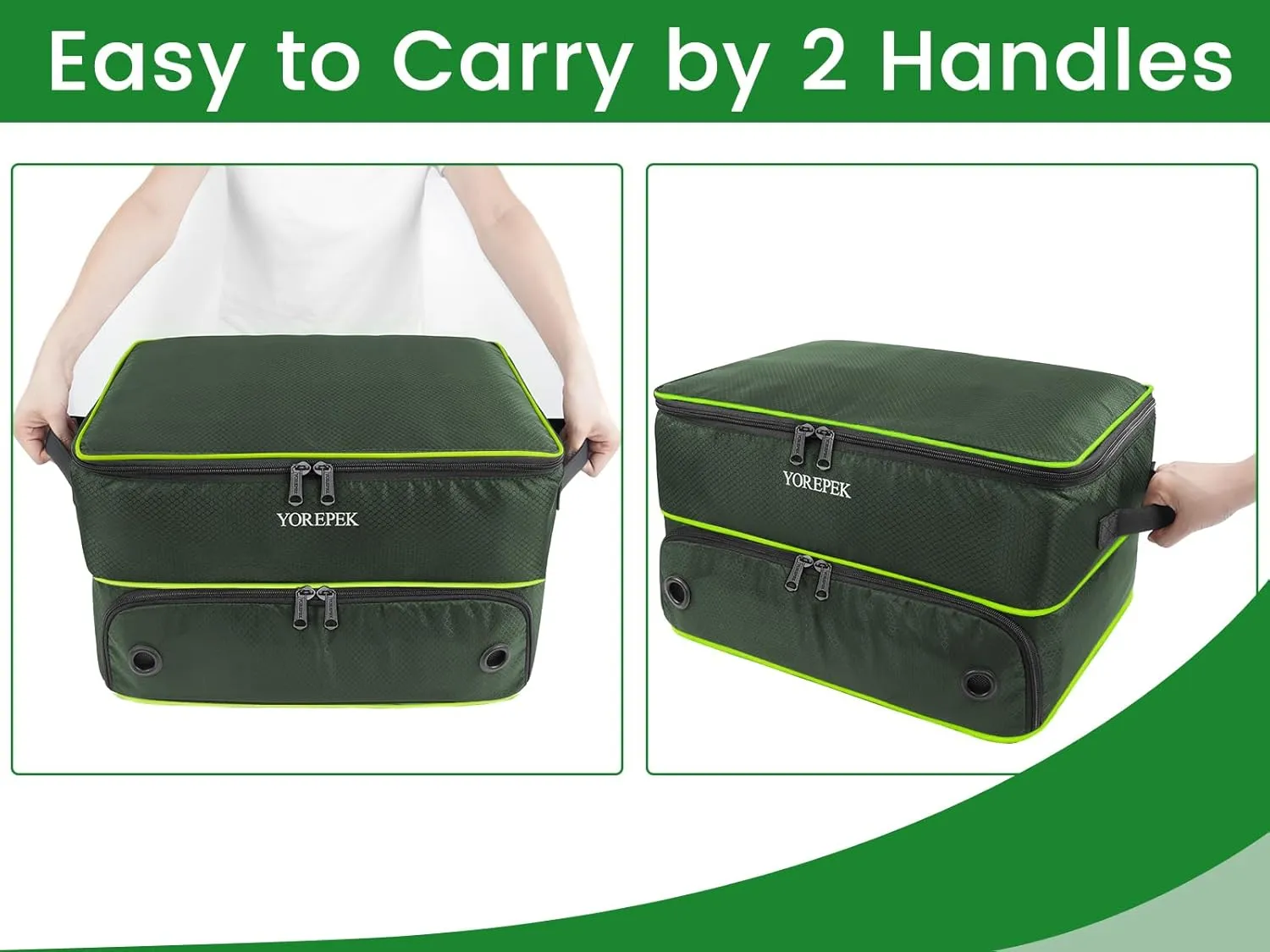 YOREPEK 2 Layer Golf Trunk Organizer, Golf Gifts for Men with Separate Ventilated Compartment for 2 Pair Shoes, Waterproof Car Trunk Locker for Balls, Tees, Clothes, Gloves, Accessories, Golfer Gifts