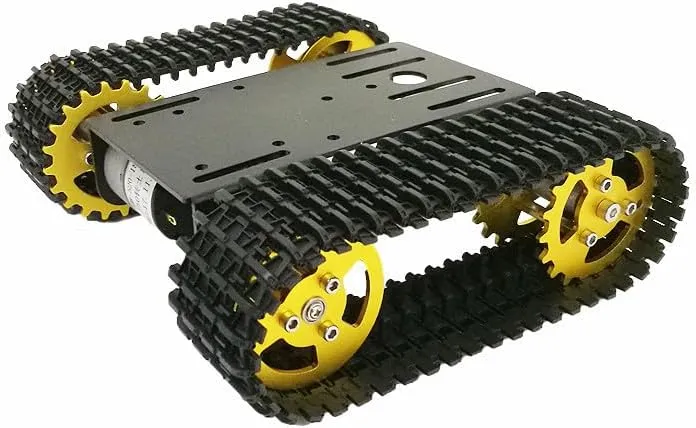 Zephis Mini T101 Smart Robot Tank Chassis Tracked Car Platform with 33GB-520 Motor for D1Y Robot Graduation RC Robot Toy Part - (Color: Pink)
