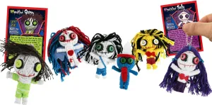 Zumbies Walking Thread 6pc Mini Yarn Doll Set | Collectible Zombie Stuffed Keychain Toys for Girls Ages 6-12 | Spooky Halloween Party Favor Stocking Stuffers | Horror-Themed Cute Creepy Figurines